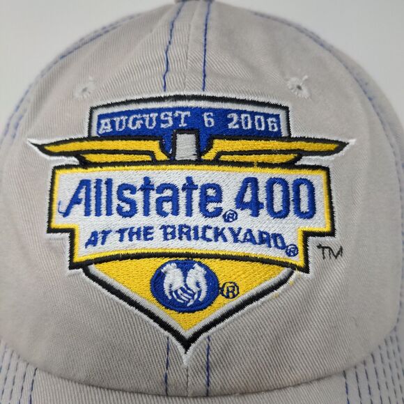 Allstate 400 At the Brickyard Strapback Hat Gray Adjustable 2006 Embroidered - Picture 4 of 11